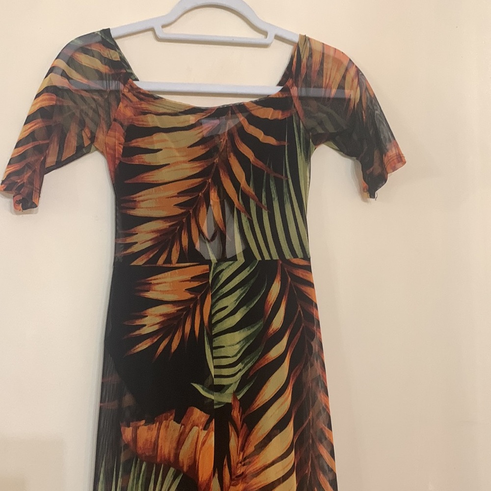 Tropical Mesh Cover Up/ Mesh Dress - Picture 5 of 5